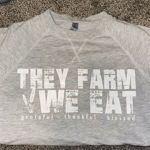 Gray Graphic Long Sleeve Sweater